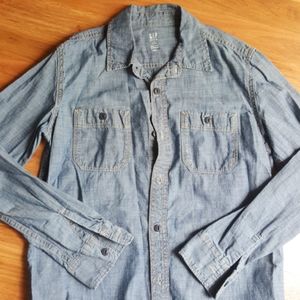 Gap kids denim long sleeve shirt